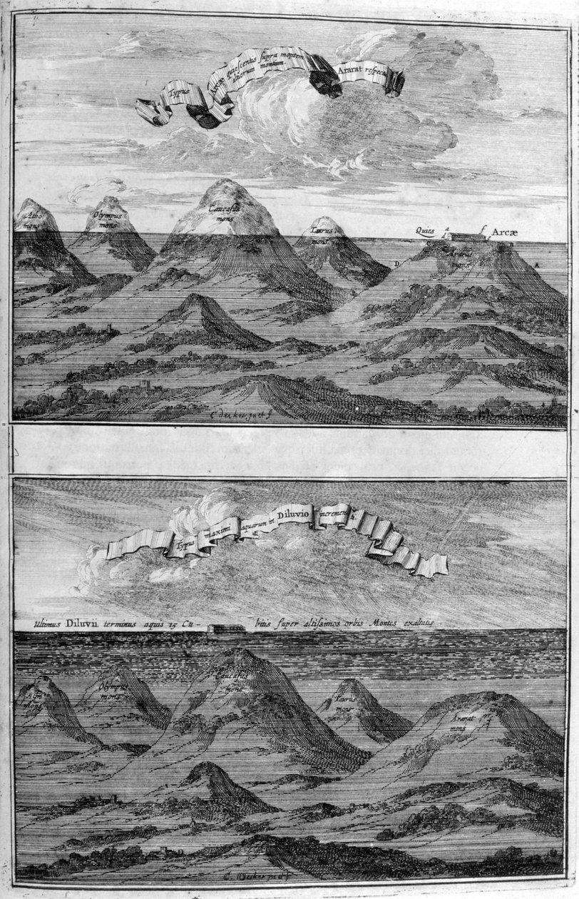 A nagy árvíz Arca Noe-ból alkotó: Athanasius Kircher