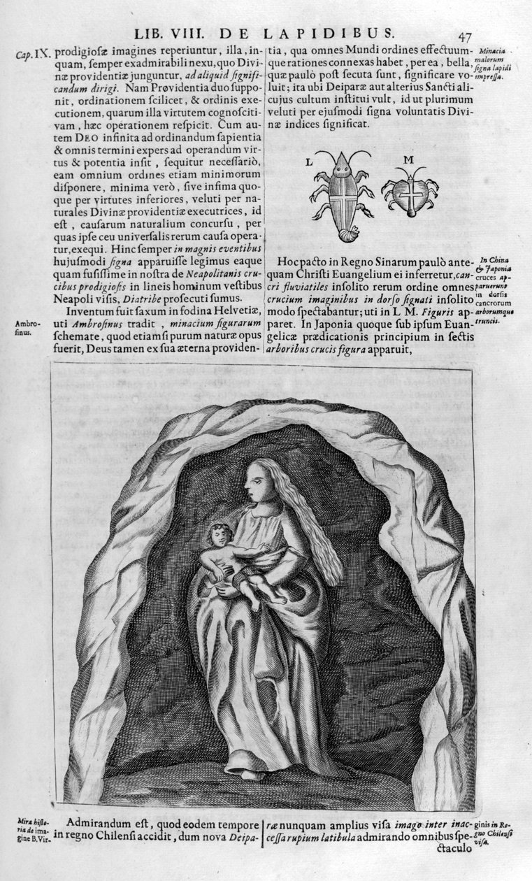 Szűz és gyermek, 1678 alkotó: Athanasius Kircher