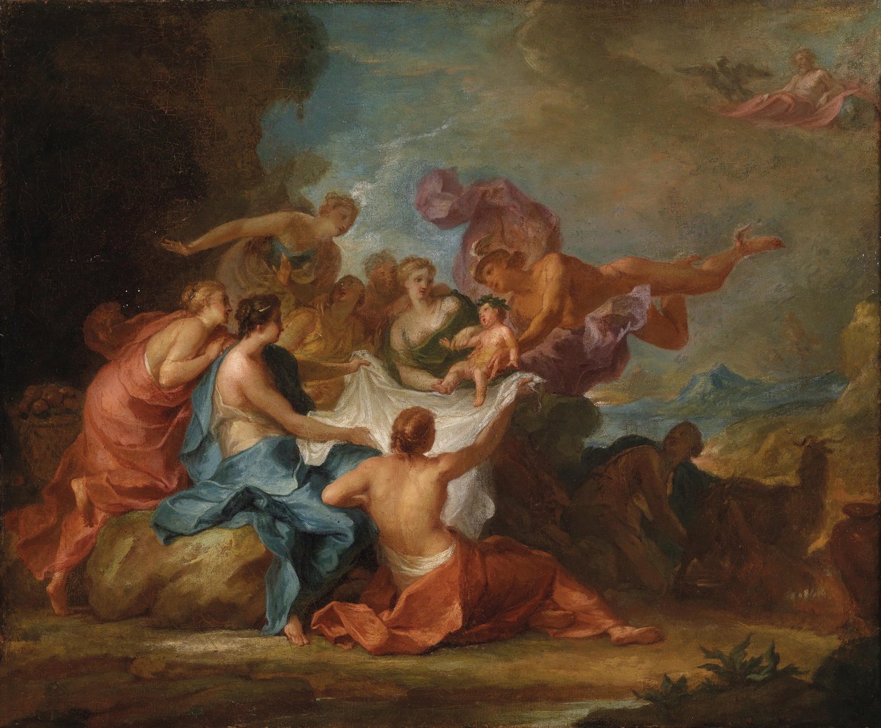 Allegória a Jupiter fiú neveléséről a Mount Ida nimfái által alkotó: Abraham Jansz. van Diepenbeeck