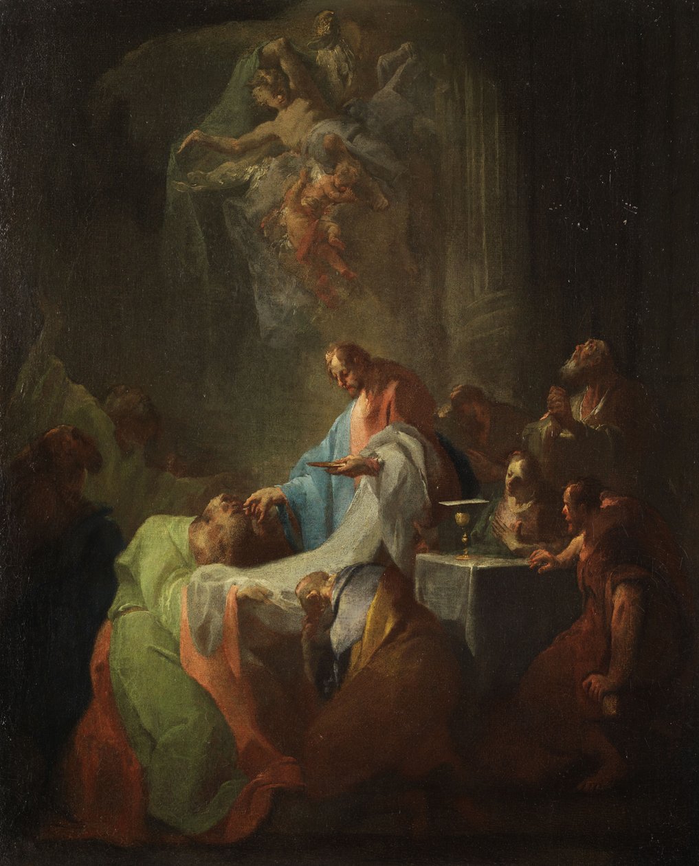 Jézus úrvacsorát ad tanítványainak alkotó: Attributed to Franz Sigrist
