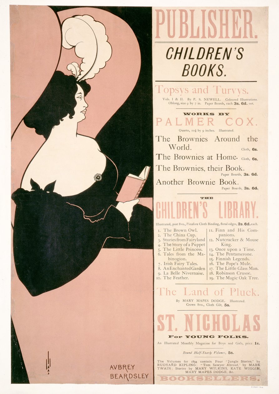 Gyermekkönyvek hirdetése, 1894 alkotó: Aubrey Beardsley