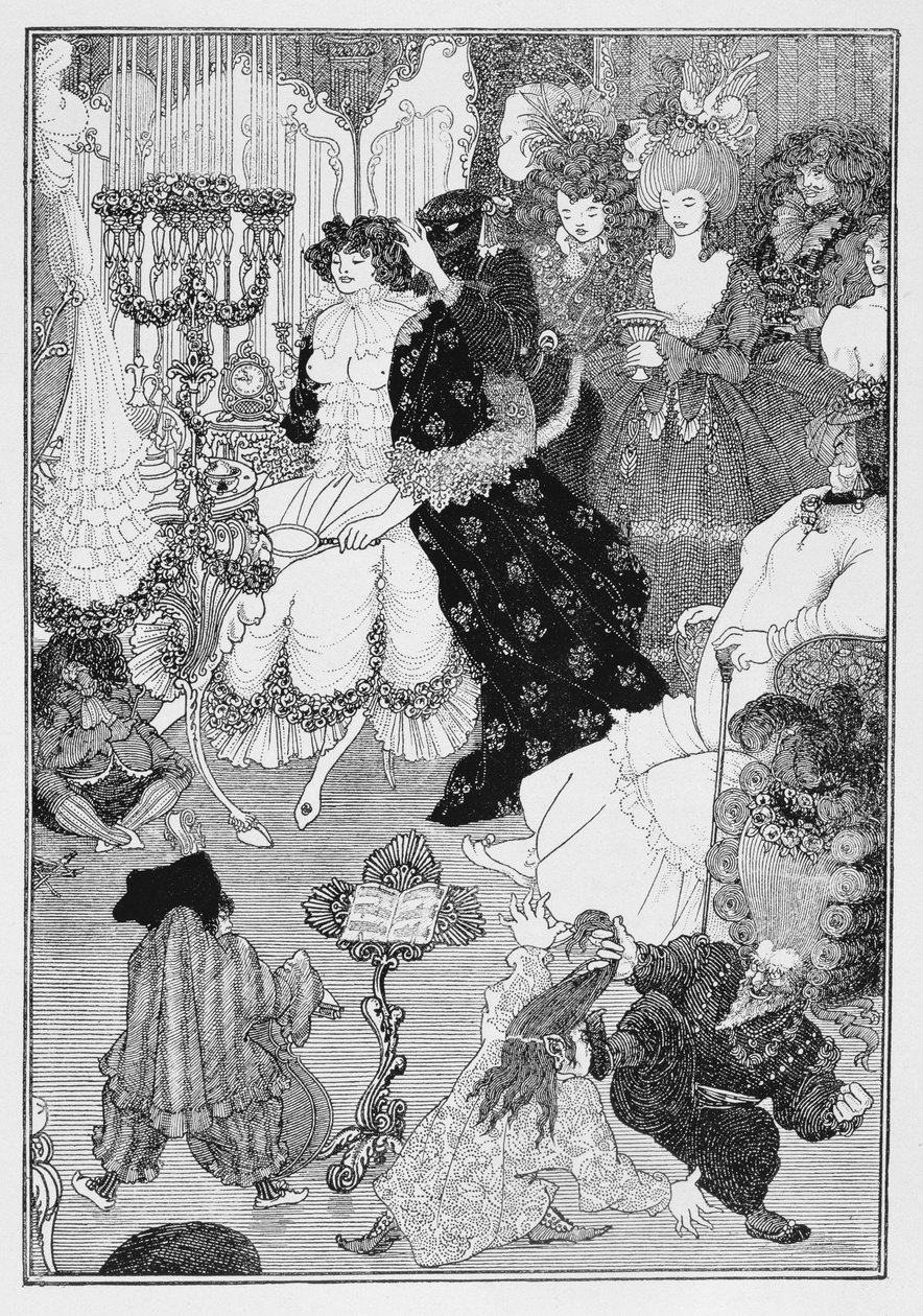 Illusztráció, valószínűleg a Beaux-i és Belles-i csatából, 1896 körül alkotó: Aubrey Beardsley