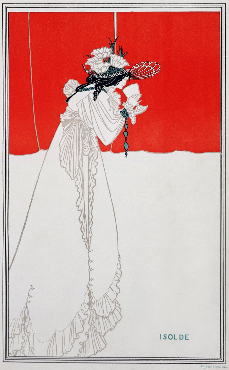 Isolde, illusztráció a „The Studio”-ból, 1895 alkotó: Aubrey Beardsley