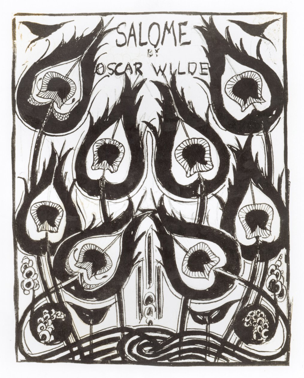 Eredeti vázlat Oscar Wilde (1854-1900) "Salome" című művének borítójához, 1894 körül (tinta, papír). alkotó: Aubrey Beardsley
