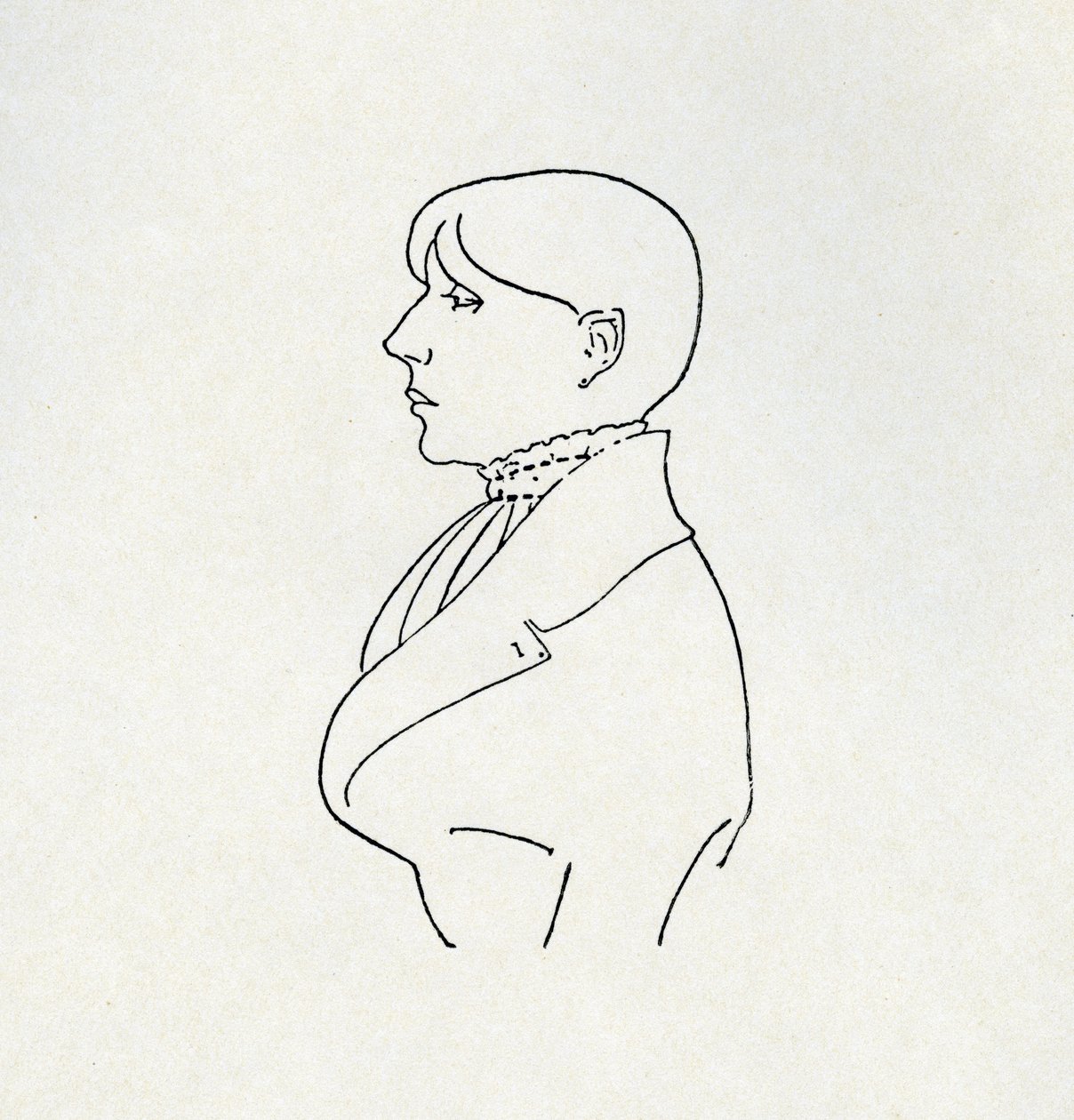 A művész portréja körvonalban (toll és tinta) alkotó: Aubrey Beardsley