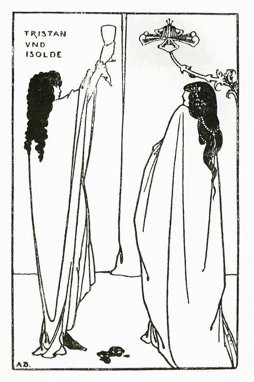 A Trisztán és Izolda ismétlése, illusztráció a "The Savoy"-ból, 1896 alkotó: Aubrey Beardsley