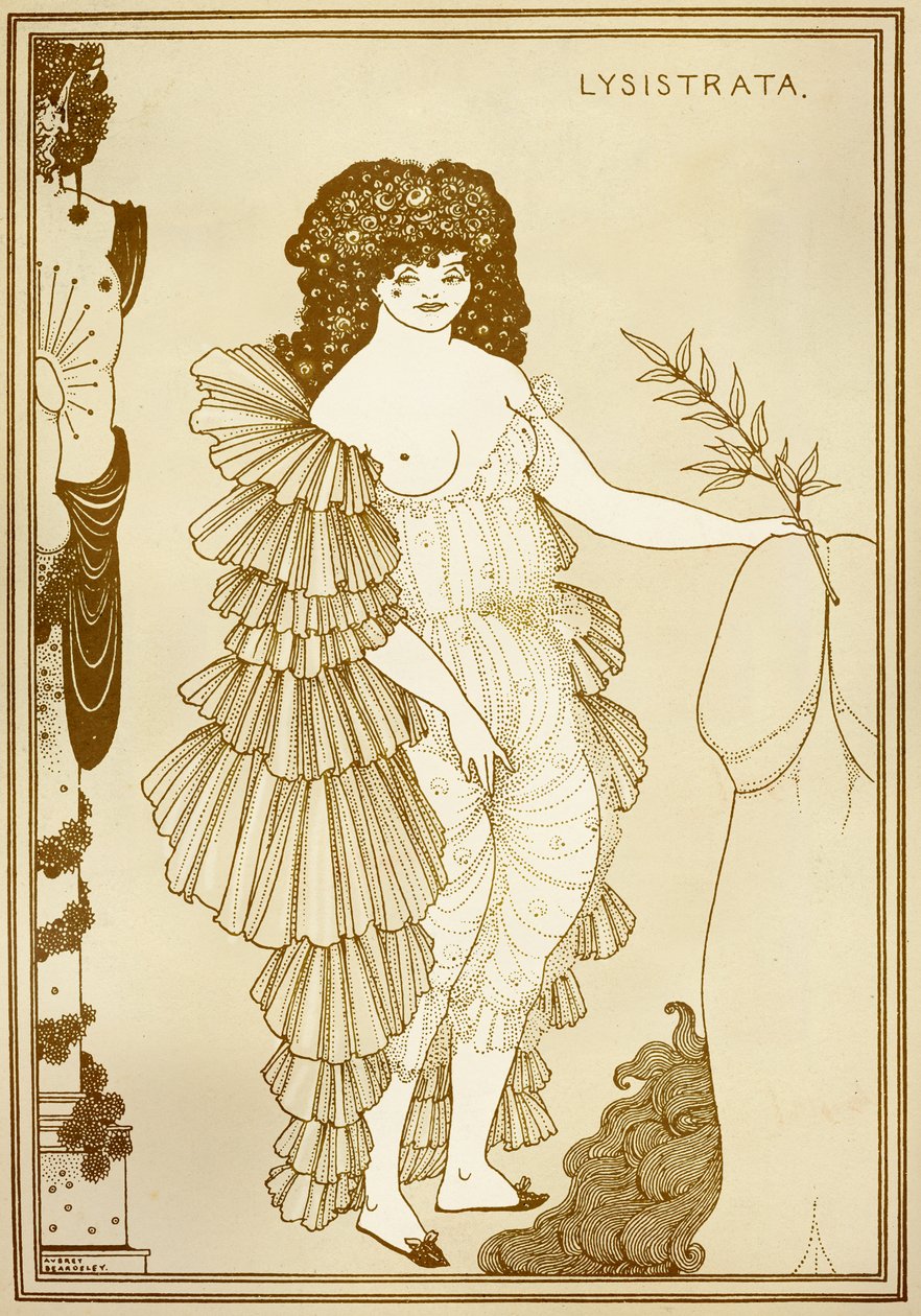 Aubrey BEARDSLEY (1872-1898) illusztrációja a „Lysistrata”-hoz (411 at alkotó: Aubrey Beardsley