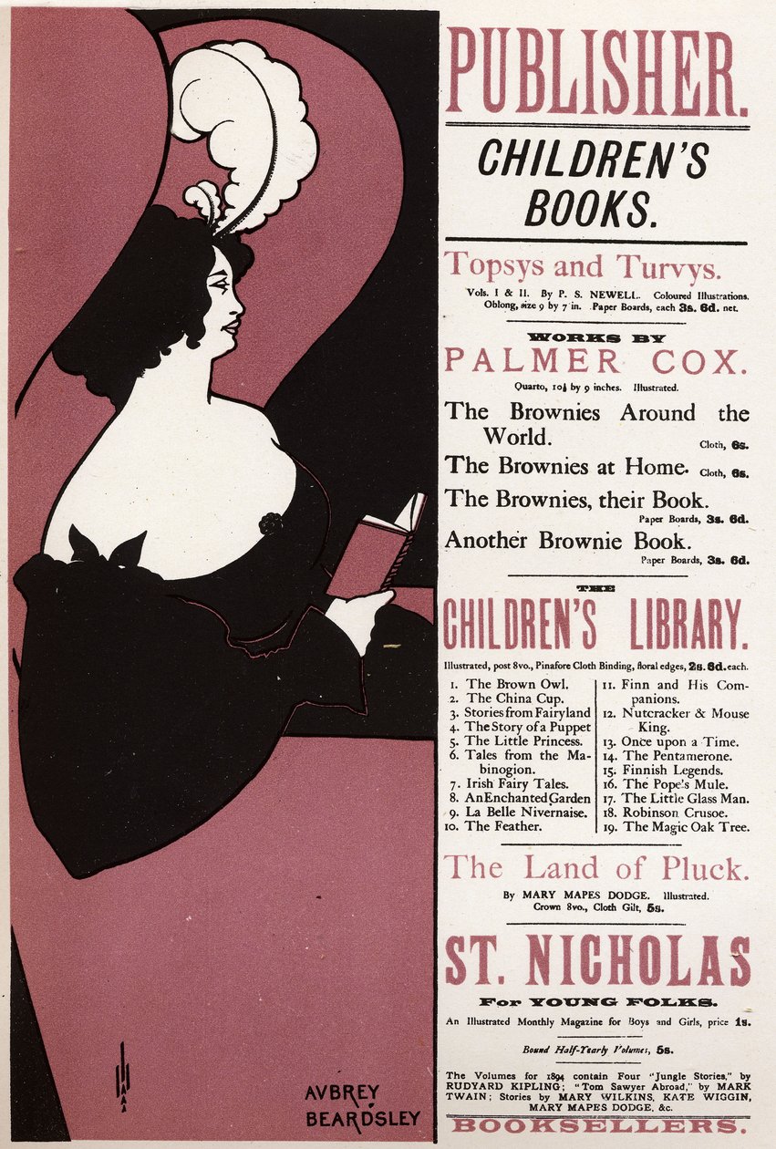 Gyermekkönyvesbolt Londonban (plakát) alkotó: Aubrey Beardsley