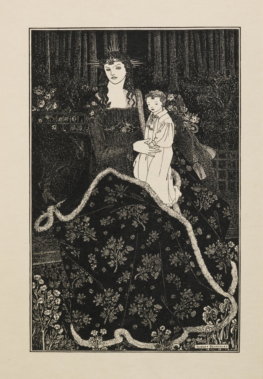 Karácsonyi üdvözlőlap, egy ötven rajzos könyvből alkotó: Aubrey Beardsley