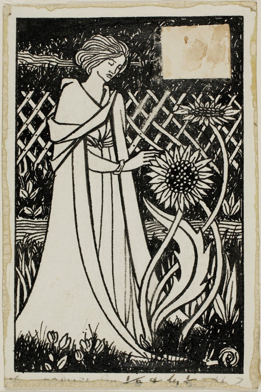 Dekoratív tanulmány: Napraforgós nő alkotó: Aubrey Beardsley