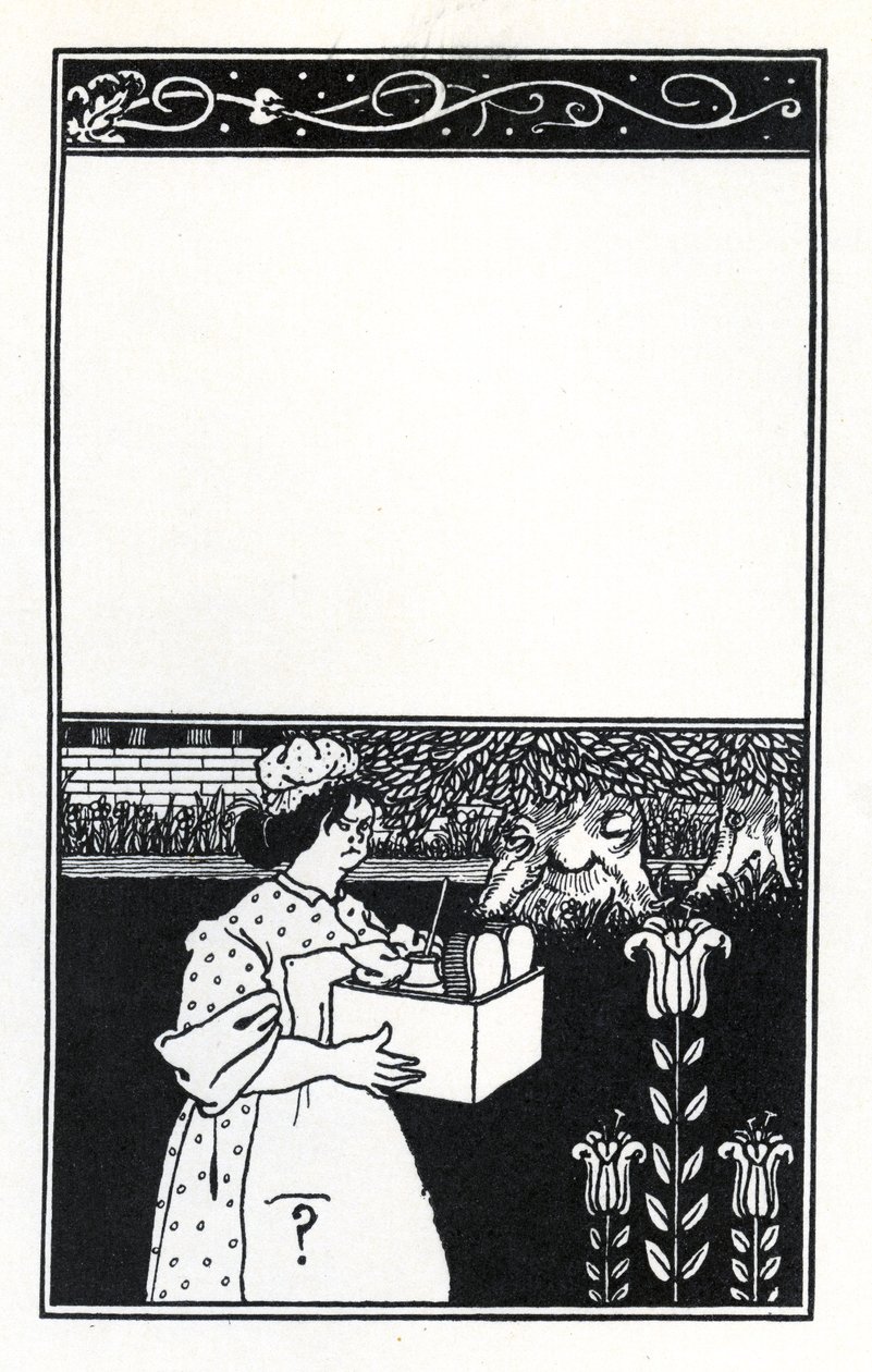 H.D. Traill "The Barbarous Britishers" című könyvének borítóterve. alkotó: Aubrey Beardsley