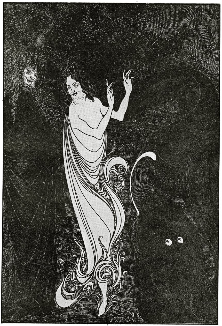 A Rheingold negyedik táblázata, illusztráció a "Savoy"-ból, 1896 alkotó: Aubrey Beardsley