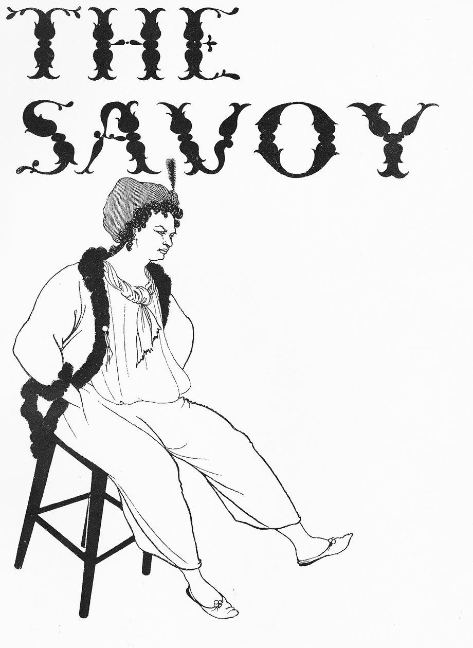 Az 1896-os „The Savoy” első borítójának illusztrációja alkotó: Aubrey Beardsley