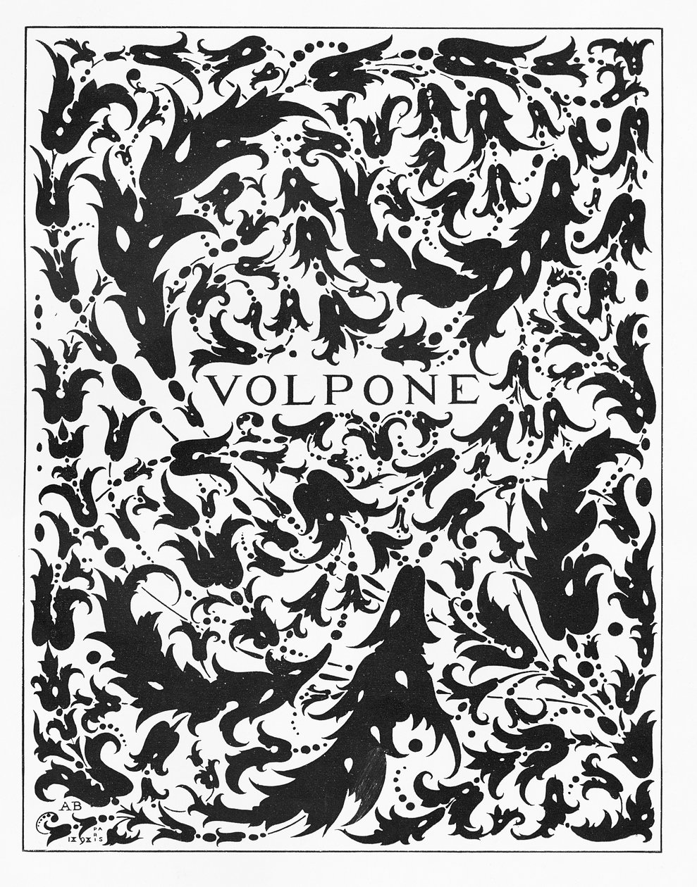 A „Volpone” előlapja, 1898 alkotó: Aubrey Beardsley
