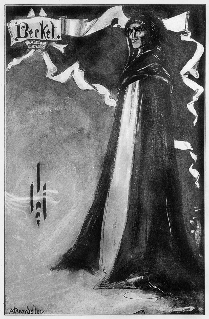 Henry Irving „Becket” szerepében a londoni Lyceum Theatre-ben, Tennyson „Becket” című költői drámájában, 1893 alkotó: Aubrey Beardsley