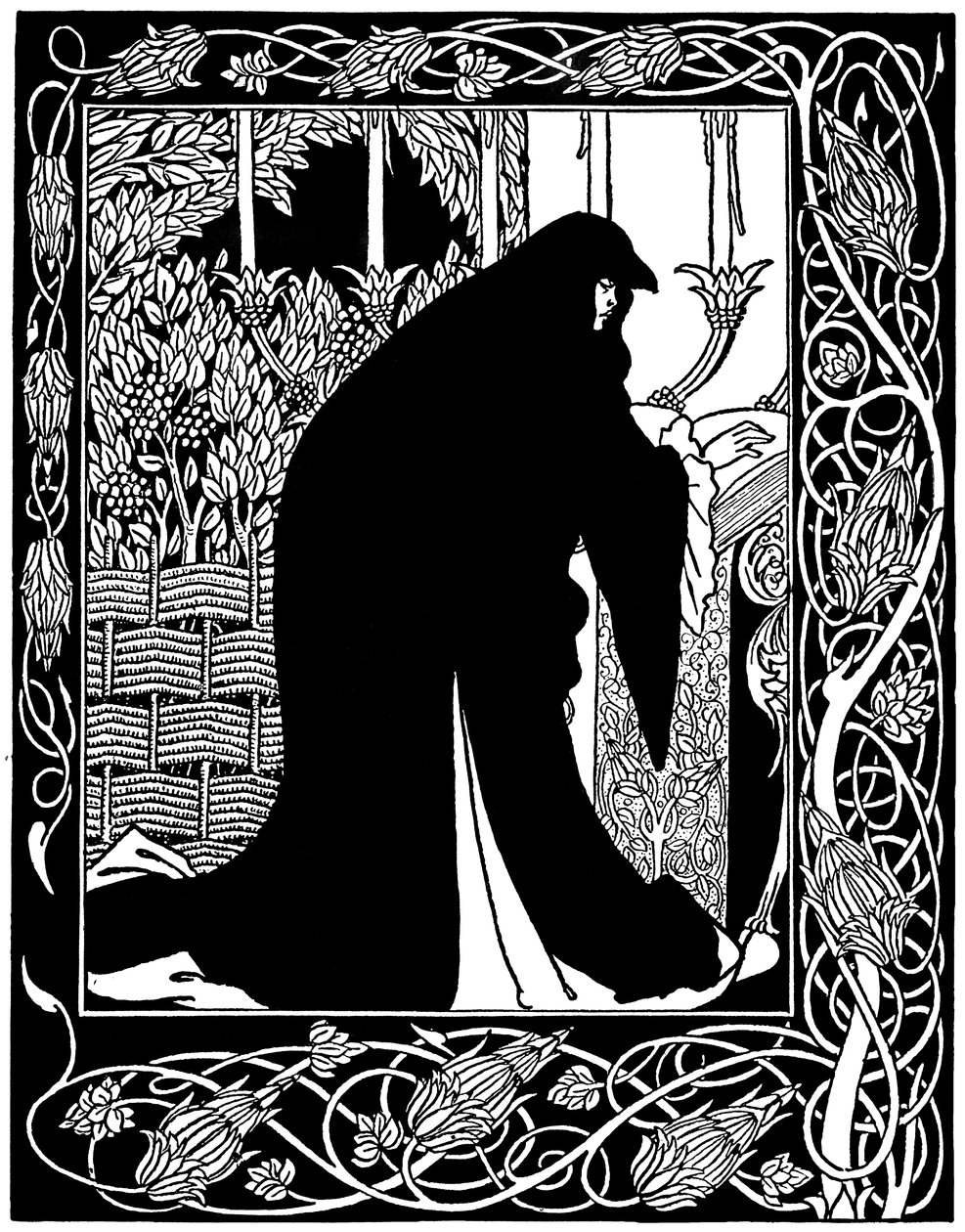 Hogyan csinálta Guenever királynő apácát, illusztráció Sir Thomas Malory „Le Morte d