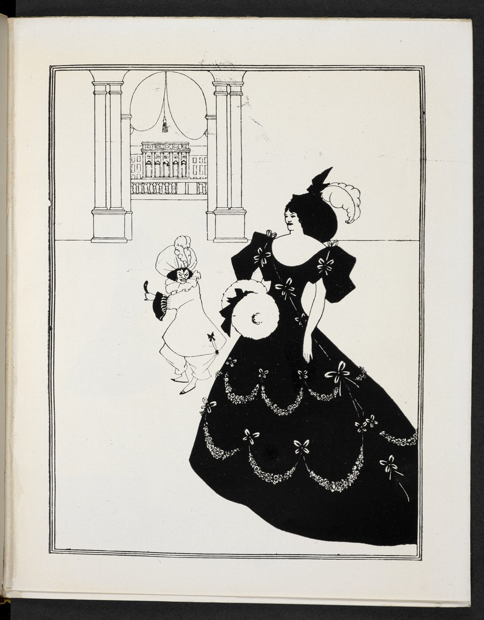 Két figurát ábrázoló illusztráció alkotó: Aubrey Beardsley