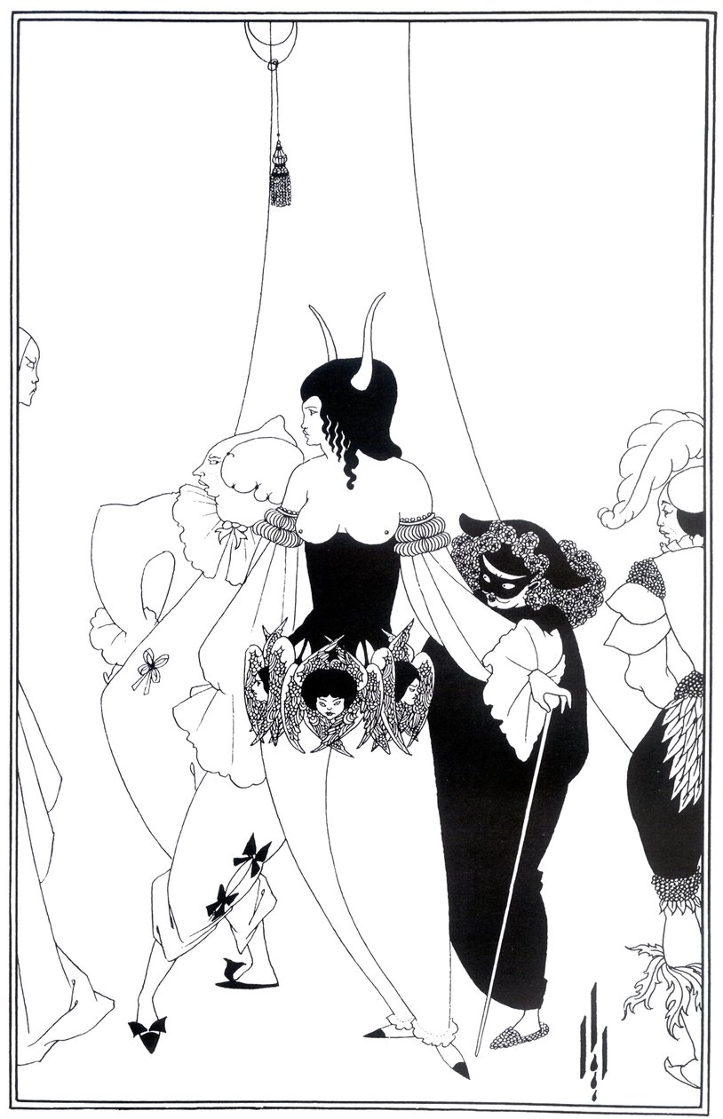 Illusztráció Edgar Allan Poe A vörös halál álarca című művéhez, 1895 alkotó: Aubrey Beardsley
