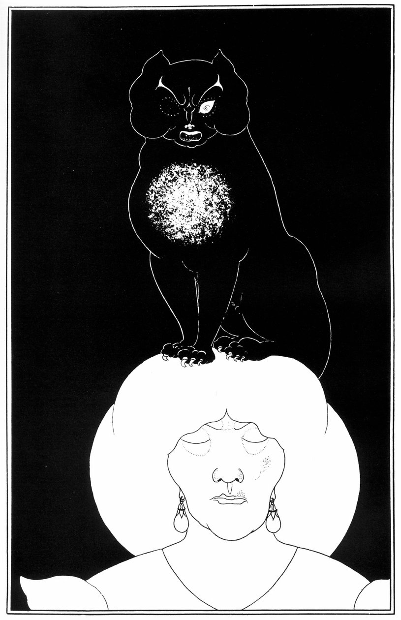 Illusztráció Edgar Allan Poe novellájából, a Fekete macska című filmből, 1895 alkotó: Aubrey Beardsley