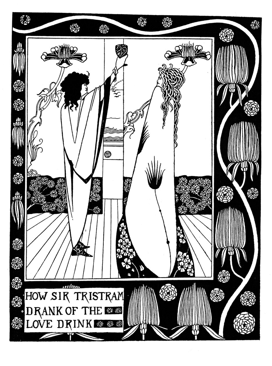 Illusztráció Sir Thomas Malory Le Morte dArthur című könyvéhez alkotó: Aubrey Beardsley