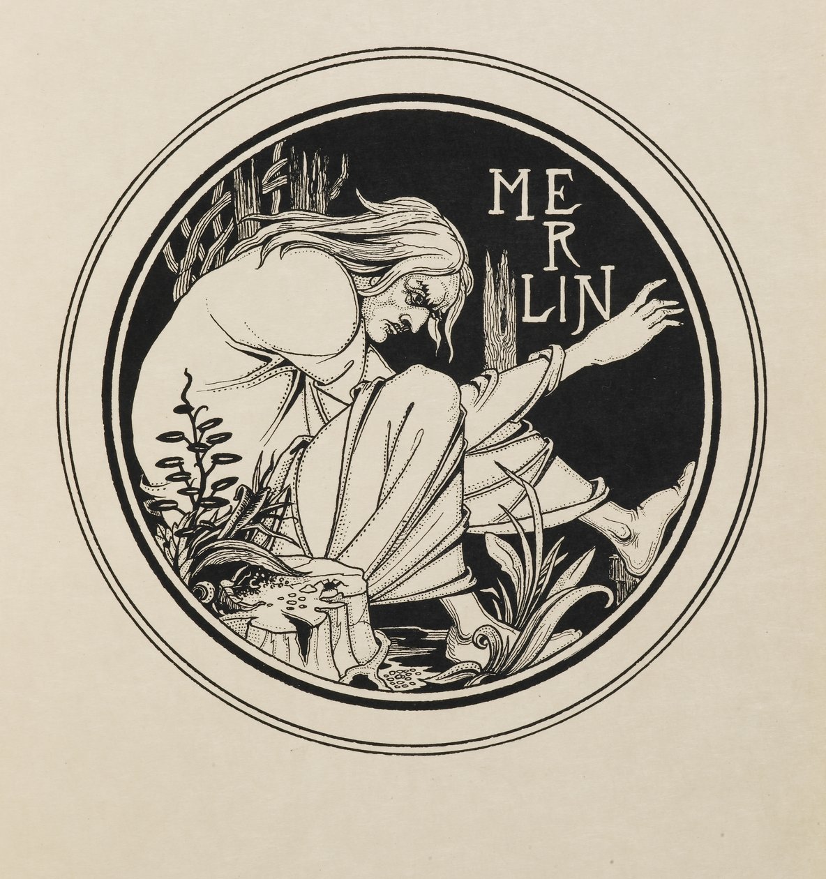 Merlin egy ötven rajzból álló könyvből alkotó: Aubrey Beardsley