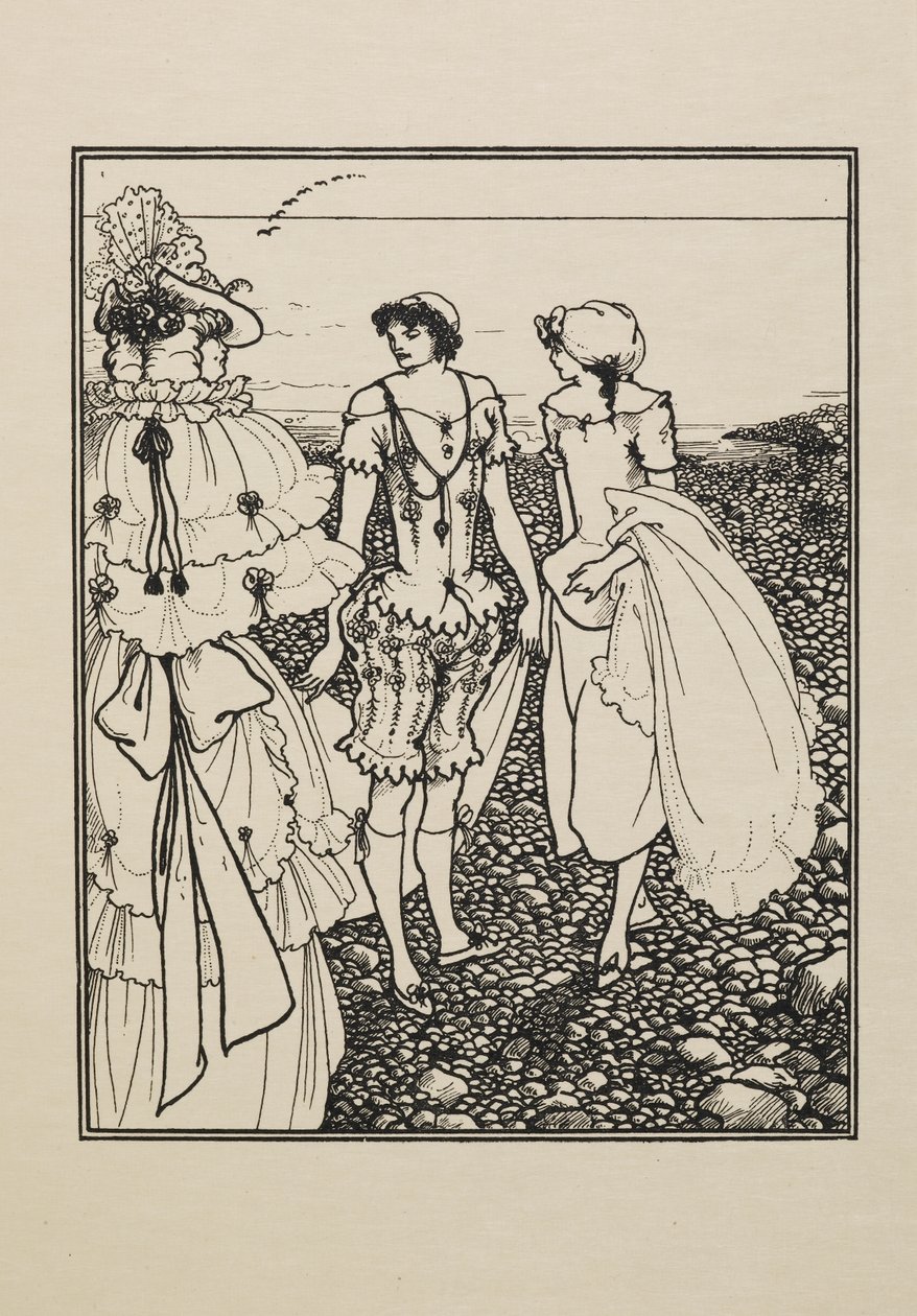 Dieppe Beachen (A fürdőzők), egy Ötven rajz könyvéből alkotó: Aubrey Beardsley