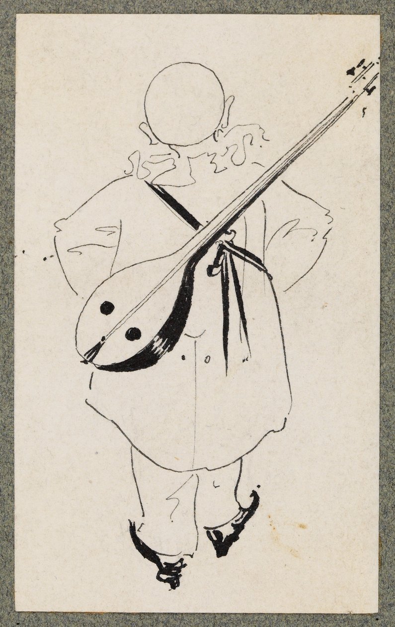 Pierrot mandolinnal, 1894 alkotó: Aubrey Beardsley