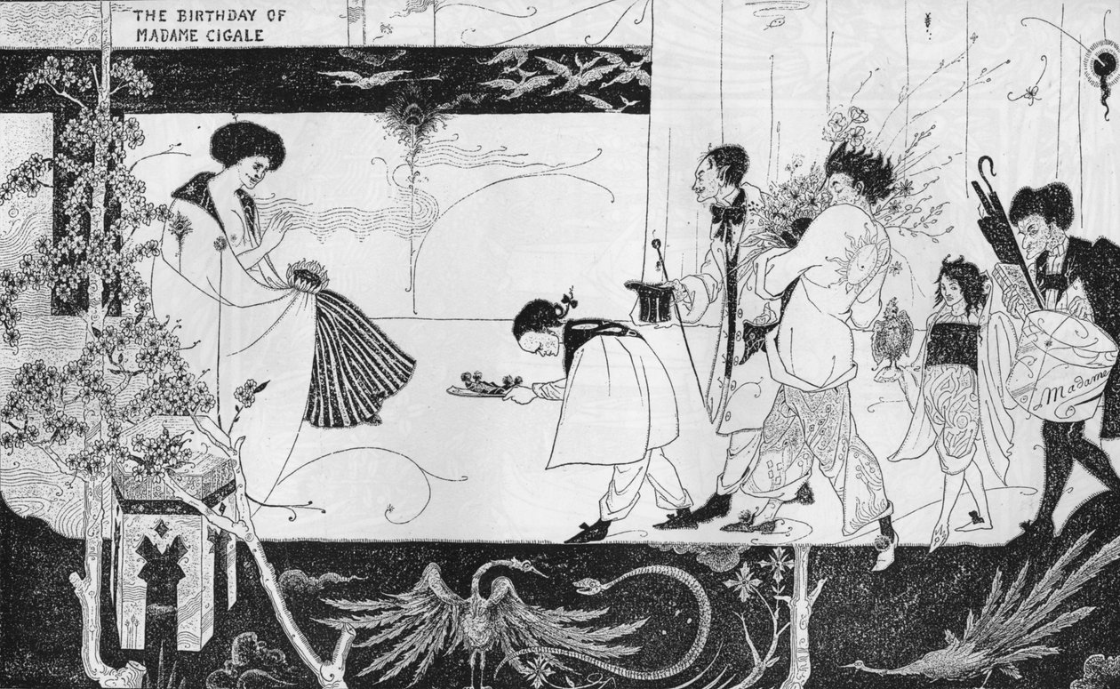 Madame Cigale születésnapja, 1893 alkotó: Aubrey Beardsley
