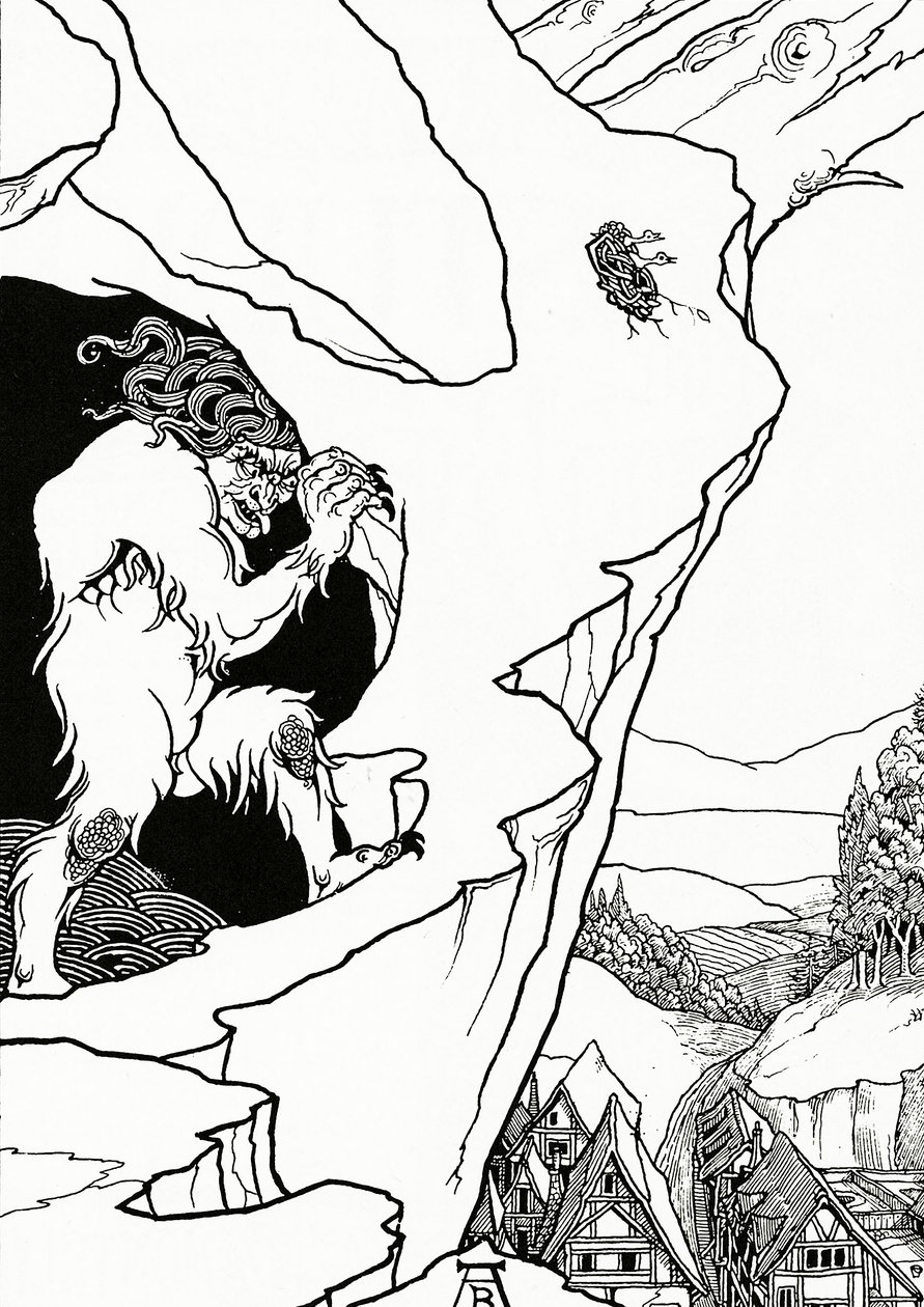 A földcsuszamlás, Bjornon „Pastor Sang” című művének előlapja, 1899 alkotó: Aubrey Beardsley