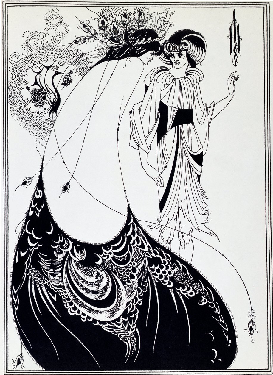 A páva szoknya. Illusztráció Salome Oscar Wilde - rajz alkotó: Aubrey Beardsley