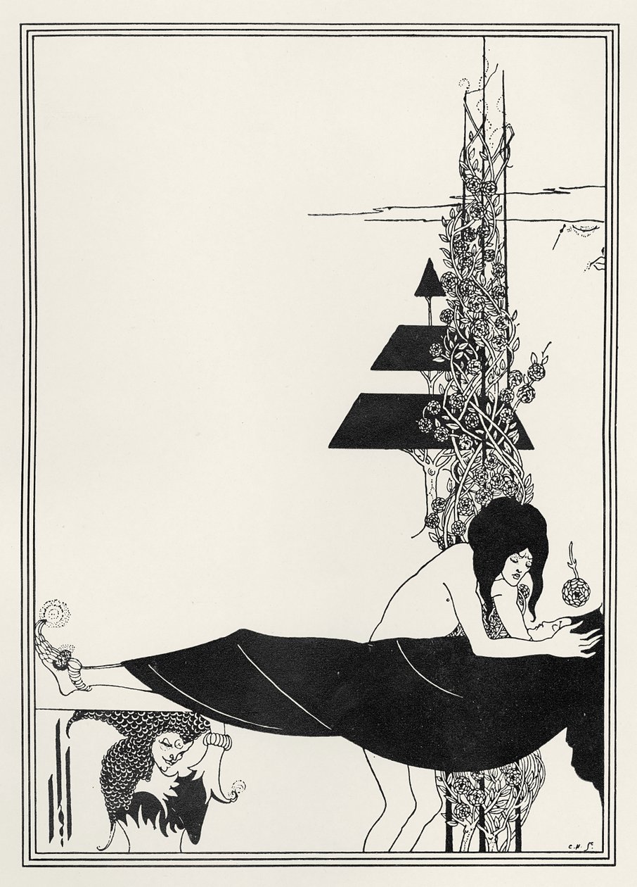 A platóni siralom, illusztráció Oscar Wilde „Saloméjából”. alkotó: Aubrey Beardsley