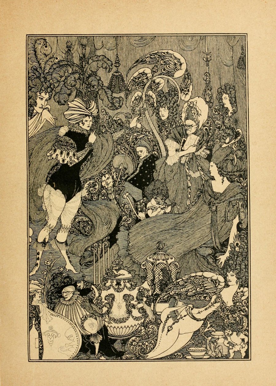 A zár megerőszakolása. Illusztráció a Lép barlangjához, Alexander Pope alkotó: Aubrey Beardsley