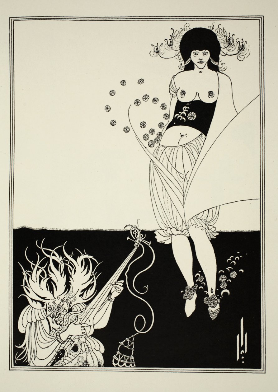 A gyomortánc, Oscar Wilde (1854-1900) Salome című filmjéből, 1893 (sornyomat) alkotó: Aubrey Beardsley