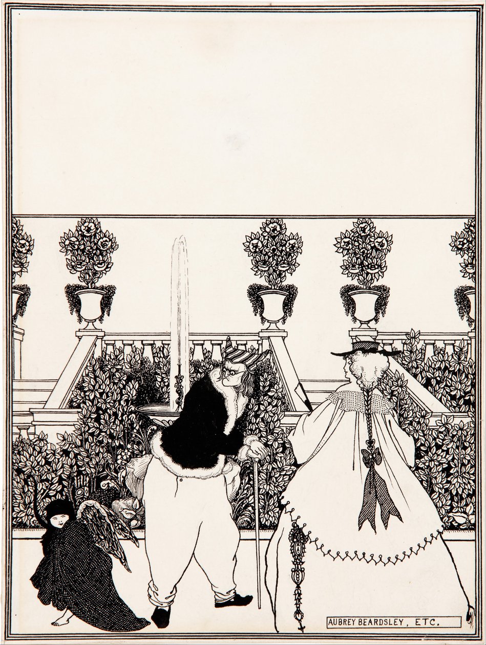Ámor kiűzése a kertből, előkészítő rajz a „The Savoy” 3. számának, 1896. júliusi borítótervéhez alkotó: Aubrey Beardsley