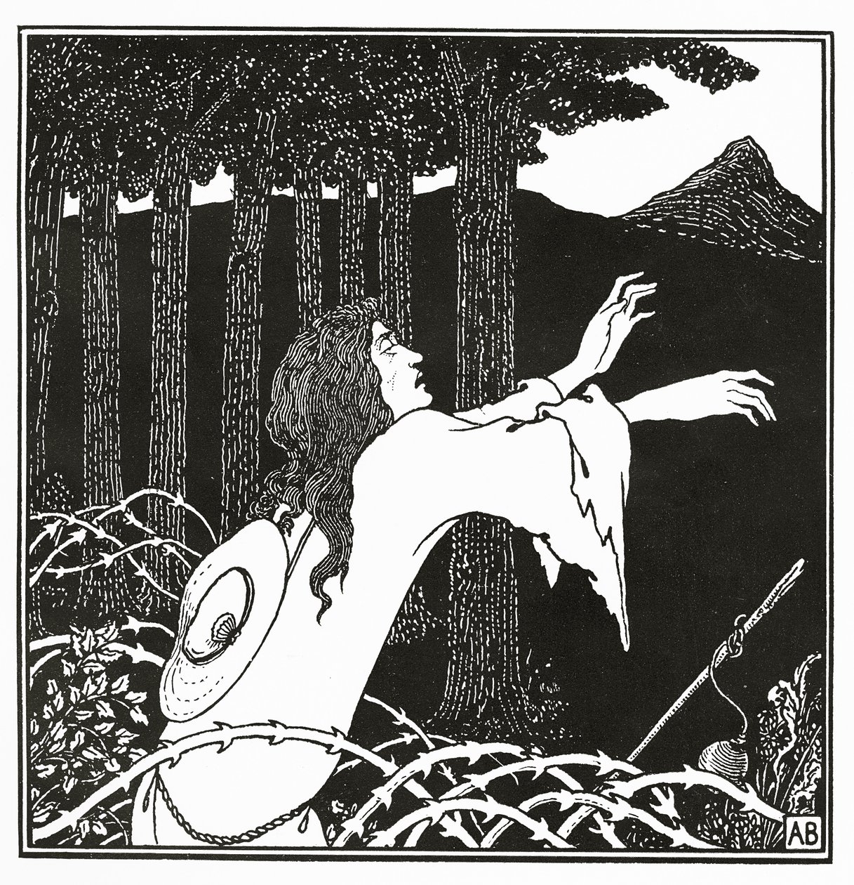 Tannhauser visszatérése a Venusbergbe, "Vénusz és Tannhauser története", 1895 alkotó: Aubrey Beardsley
