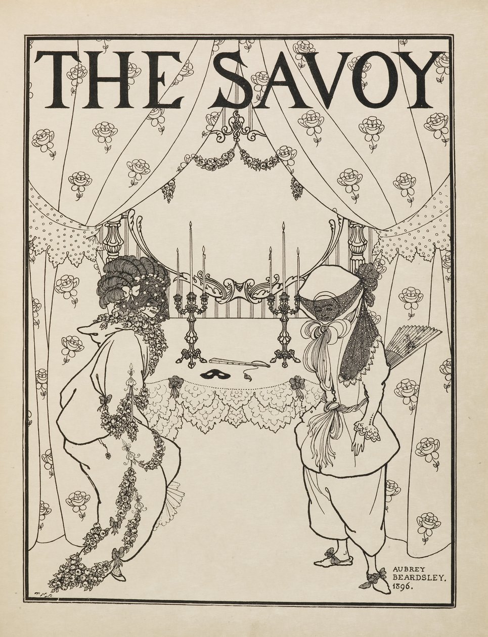 A „Savoy” 1. számának címlapja egy ötven rajzból álló könyvből alkotó: Aubrey Beardsley