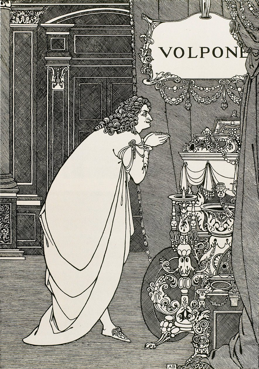 A Ben Johnson által írt Volpone vagy a róka (1609) címlapja alkotó: Aubrey Beardsley