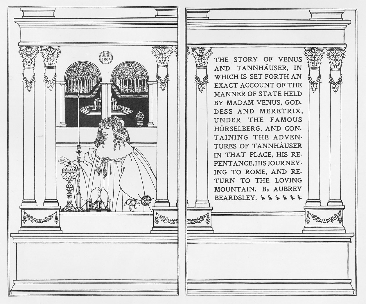 Címlap a Vénusz és Tannhauser történetéből, 1895 alkotó: Aubrey Beardsley