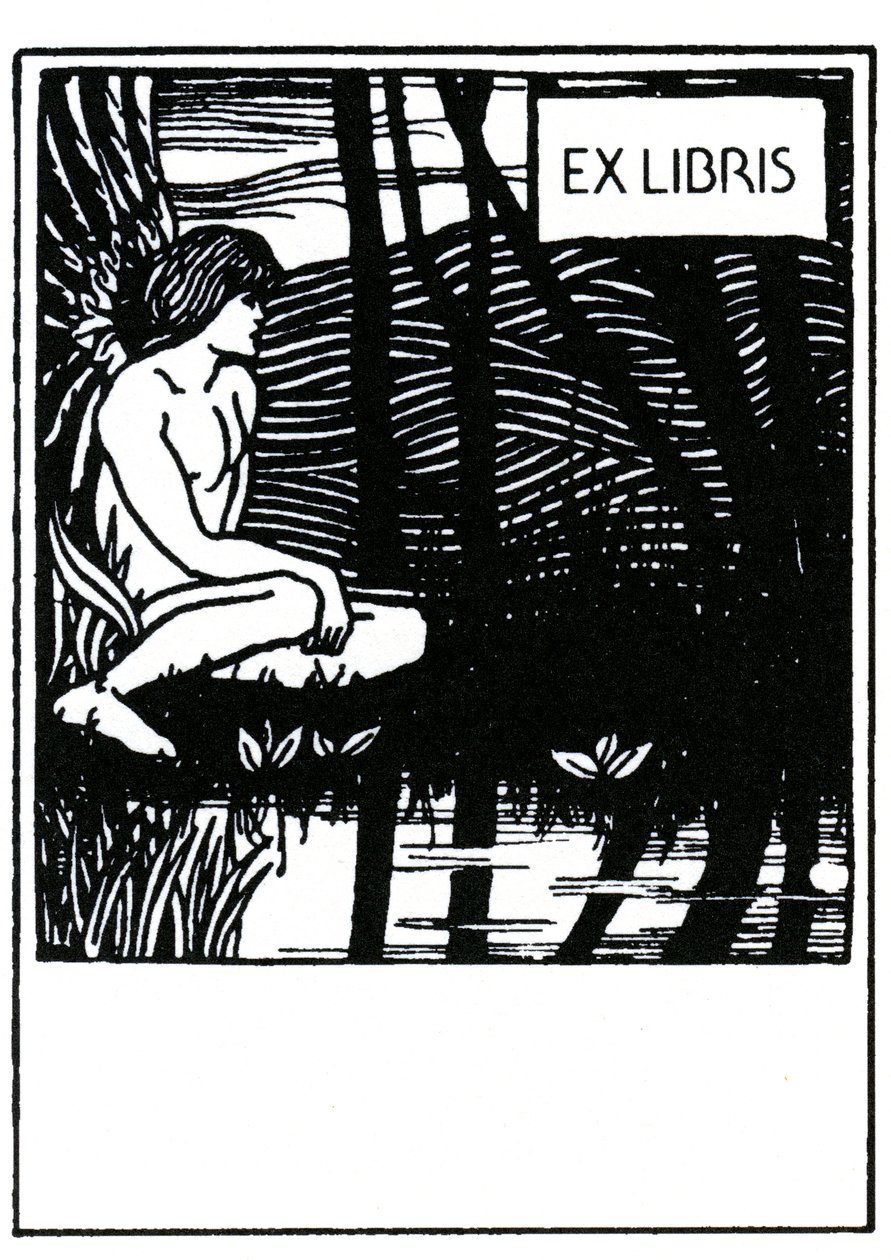 Aubrey Beardsley (1872-1898) matrica ex libris (ex-libris) alkotó: Aubrey Beardsley