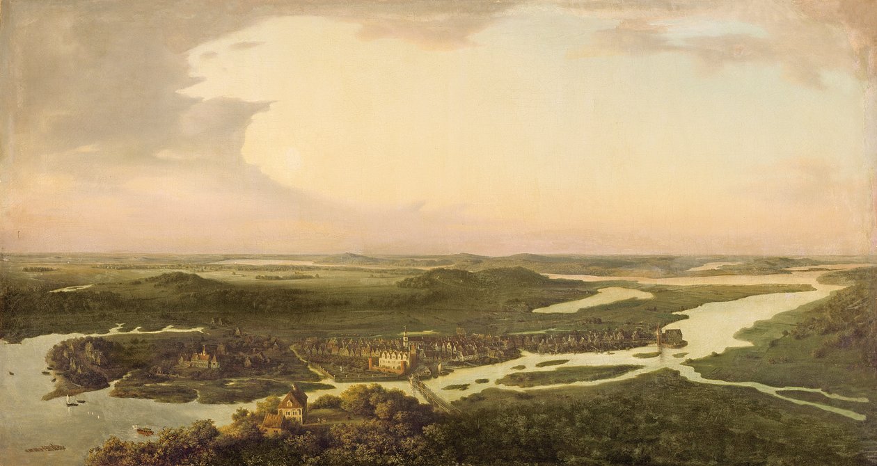 Potsdam látképe a 17. században, 1851 alkotó: August Kopisch
