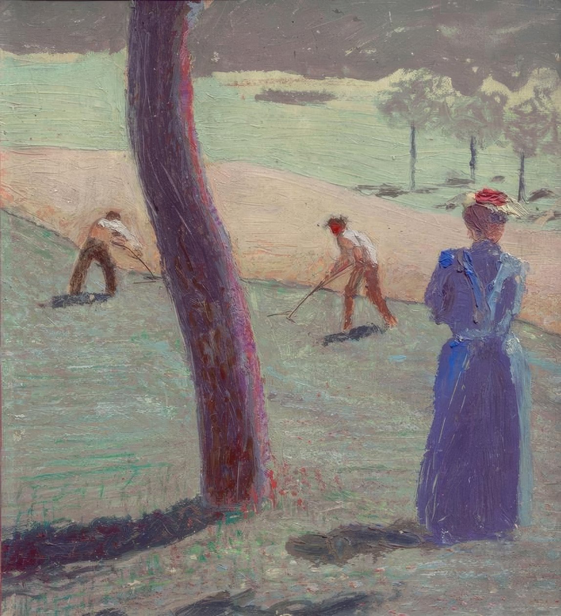 Munkások a Kandern melletti mezőn alkotó: August Macke