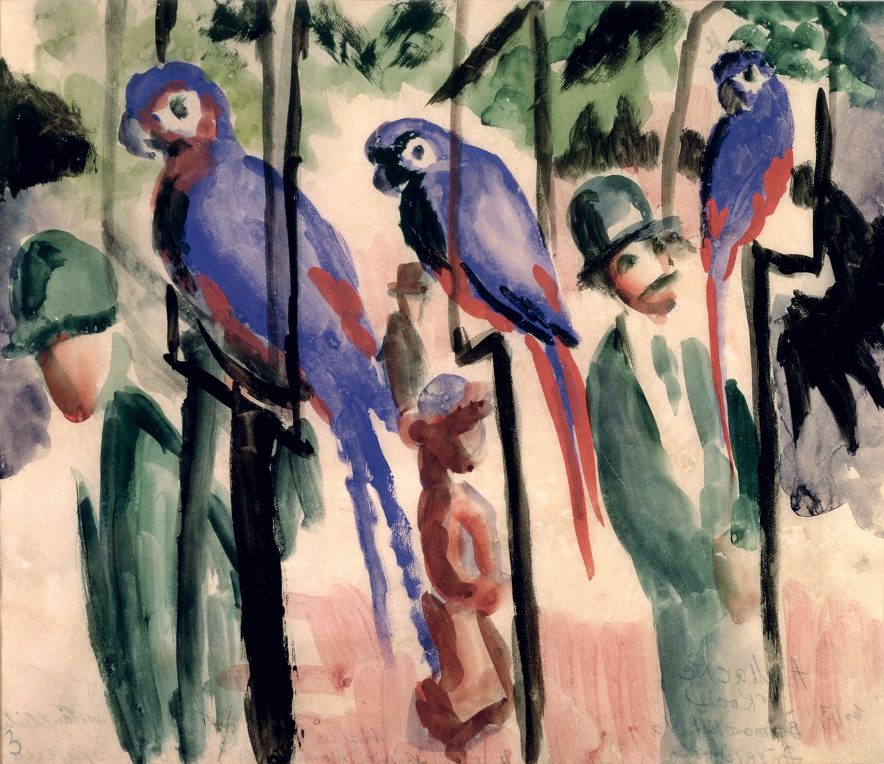 Kék papagájok alkotó: August Macke