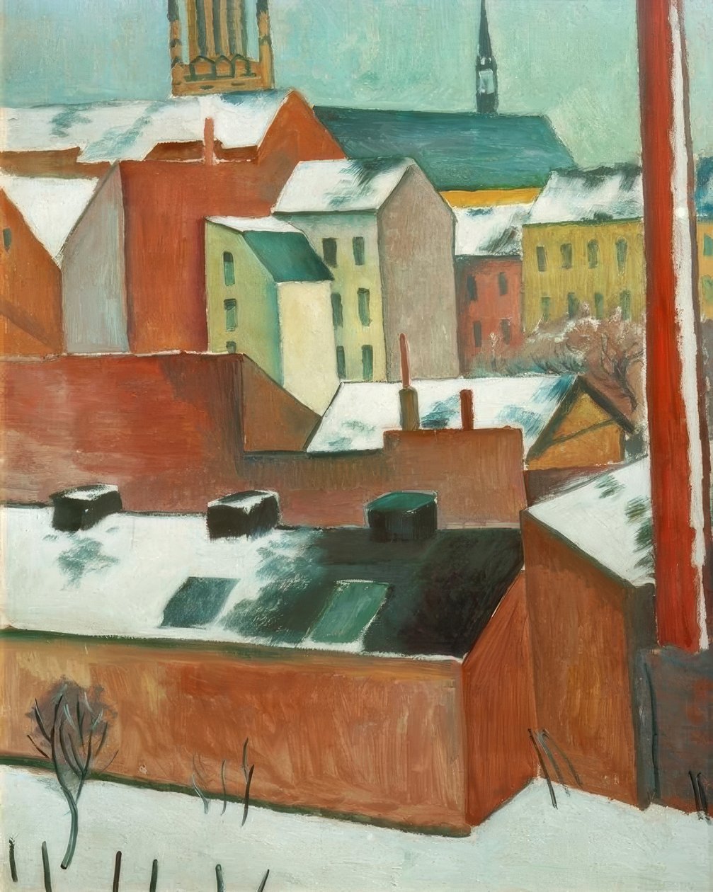 A bonni Marienkirche a hóban alkotó: August Macke