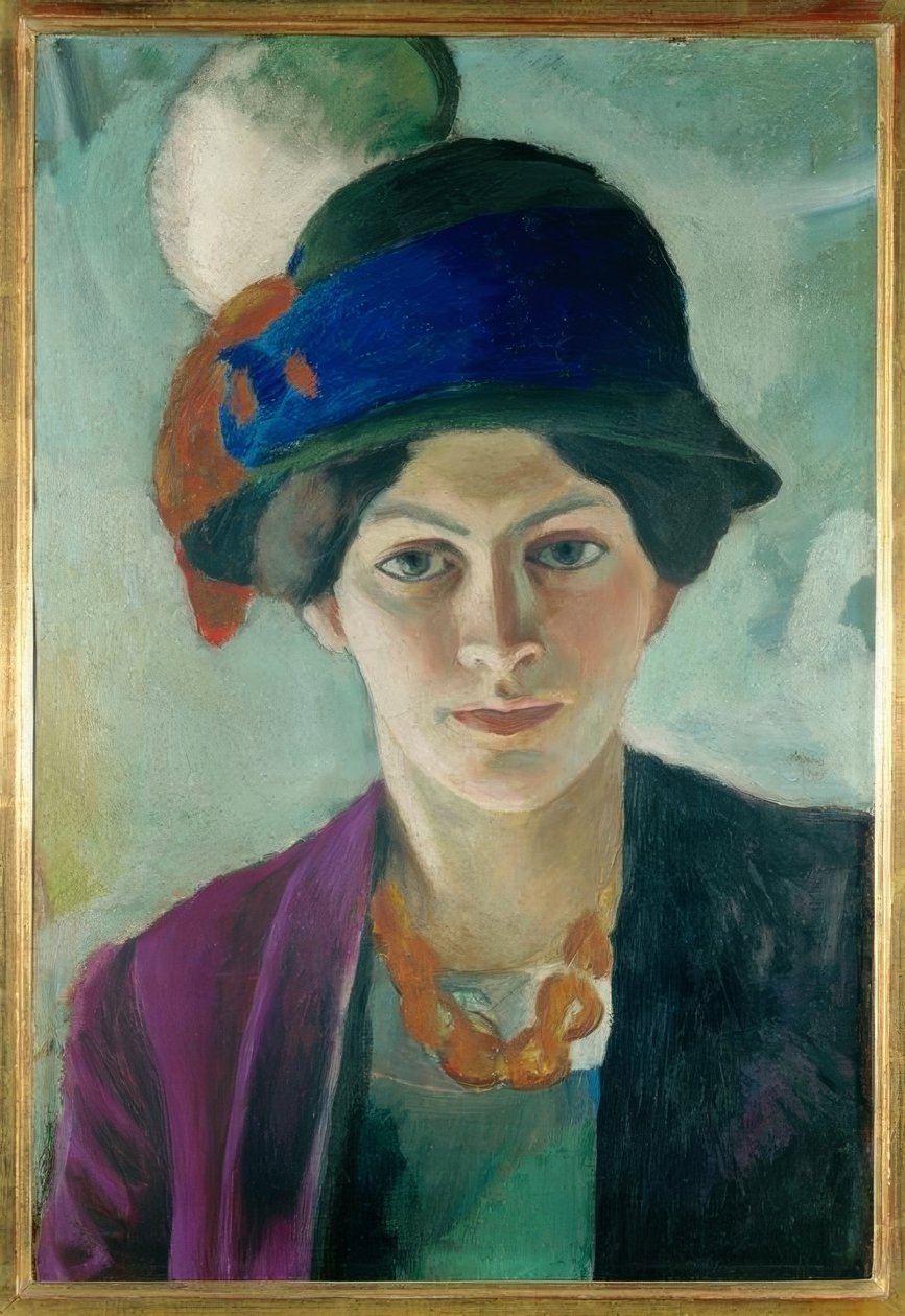Művész felesége kalappal alkotó: August Macke