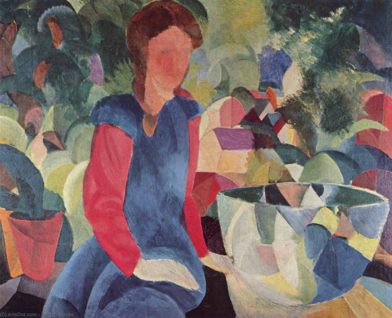 Lány egy haltálal alkotó: August Macke