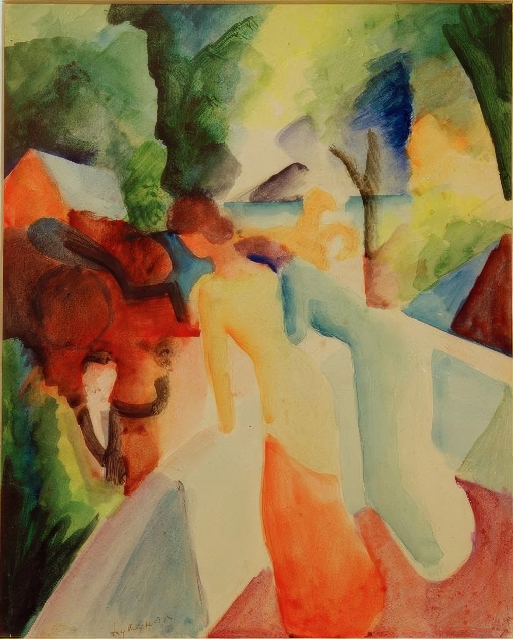 Üdvözlet az erkélyről alkotó: August Macke