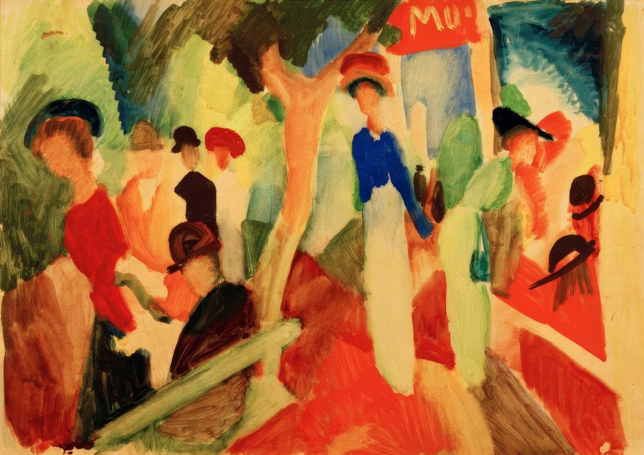 Kalapbolt a sétányon alkotó: August Macke
