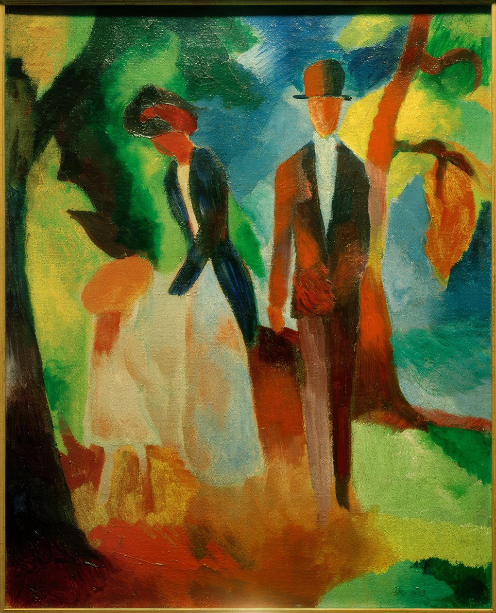 Emberek a kék tónál alkotó: August Macke