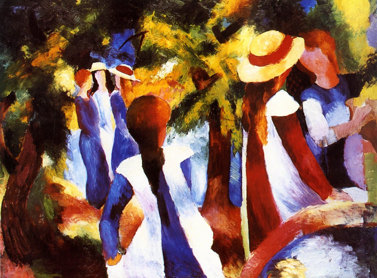 Lány a fák alatt alkotó: August Macke
