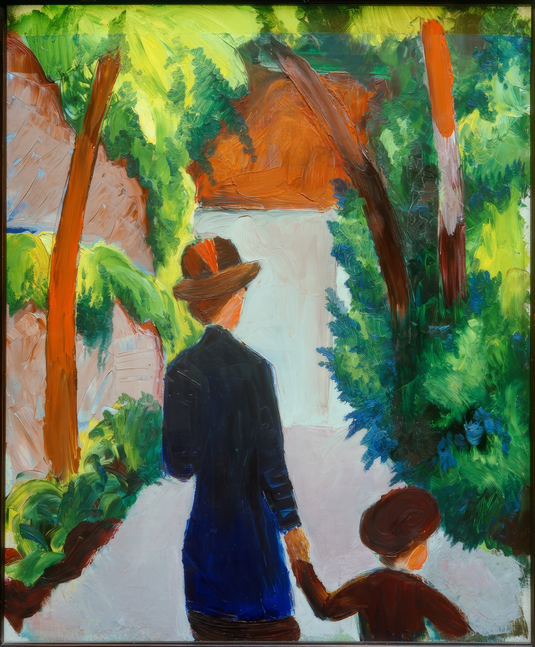 Anya és gyermeke a parkban alkotó: August Macke
